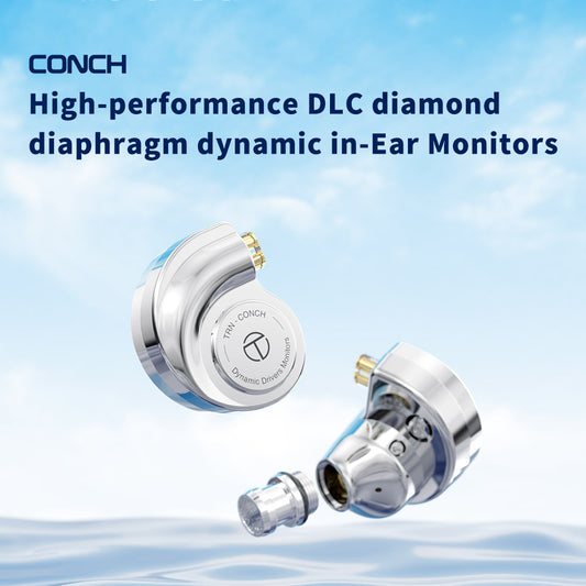 TRN Conch Wired Earphones with Mic 10mm Dual Driver HiFi in-Ear Monitors | Detachable Cable & 3 Interchangeable Nozzles