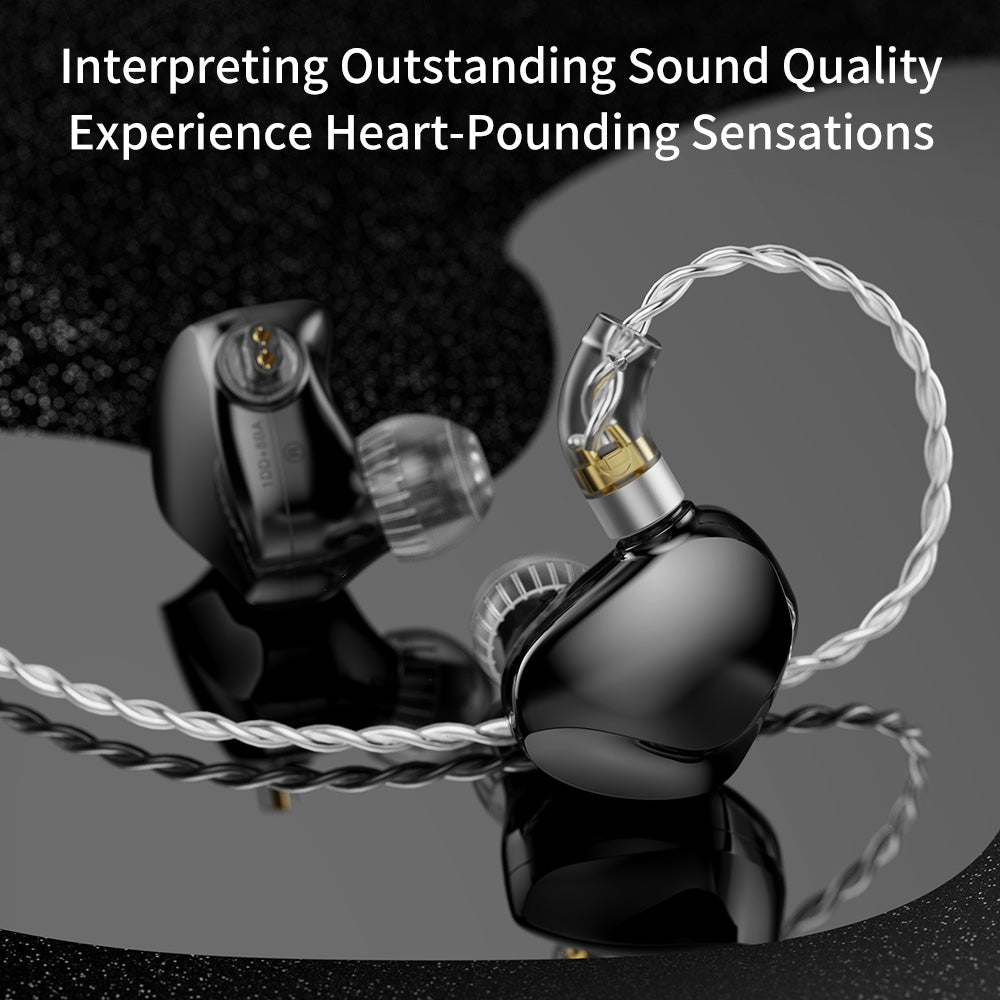 TRN VX Pro+ 1DD+8BA HiFi Earphones with Microphone 2Pin-Detachable