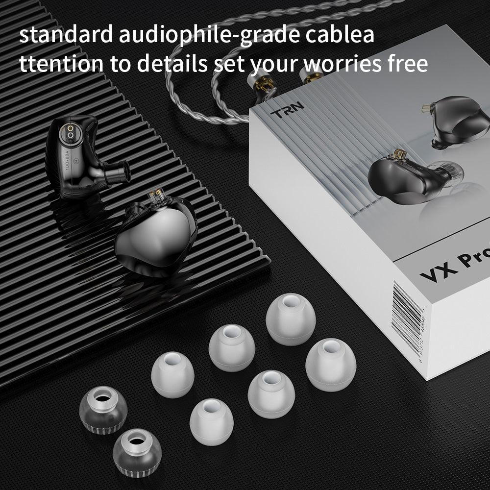 TRN VX Pro+ 1DD+8BA HiFi Earphones with Microphone 2Pin-Detachable
