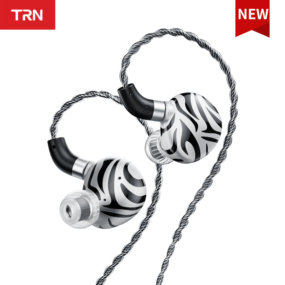 TRN White Tiger in Ear Monitor Earphones 2DD+1Planar IEM Headphones HiFi Wired Earbuds Gaming Hybrid Driver IEMs