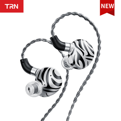 TRN White Tiger in Ear Monitor Earphones 2DD+1Planar IEM Headphones HiFi Wired Earbuds Gaming Hybrid Driver IEMs