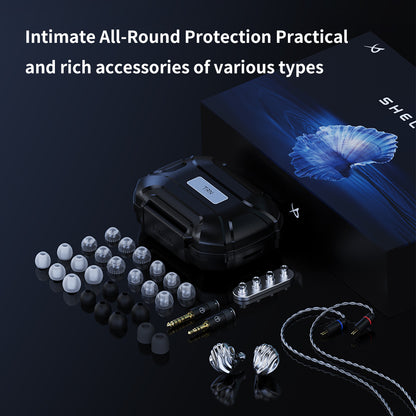 TRN Shell 4DD+1Planar Hybrid Driver Wired Earbuds IEM Detachable Cable & Nozzles