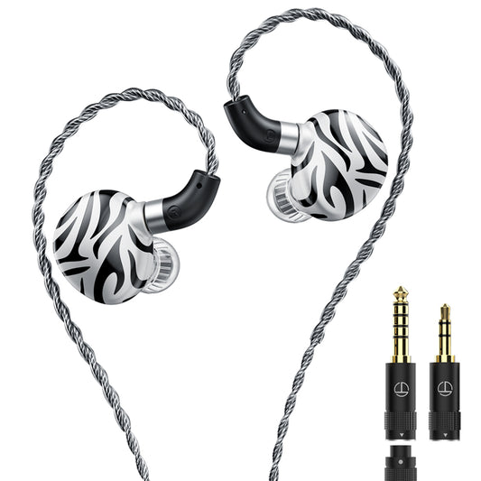 TRN White Tiger in Ear Monitor Earphones 2DD+1Planar IEM Headphones HiFi Wired Earbuds Gaming Hybrid Driver IEMs
