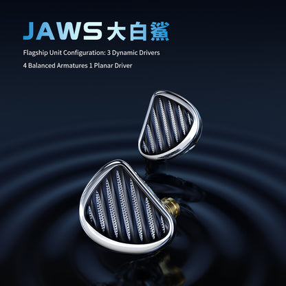 TRN Jaws in Ear Monitor Wired Headphones 3DD+4BA+1Planar Driver HiFi Earphones IEM Stereo Noise Isolating Earbuds 3.5mm Jack