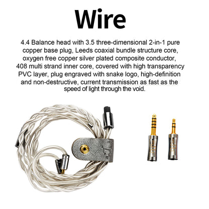 EarAcoustic VSA V1 Titanium Diaphragm Tesla Dynamic Unit 4.4MM+3.5MM Earphones