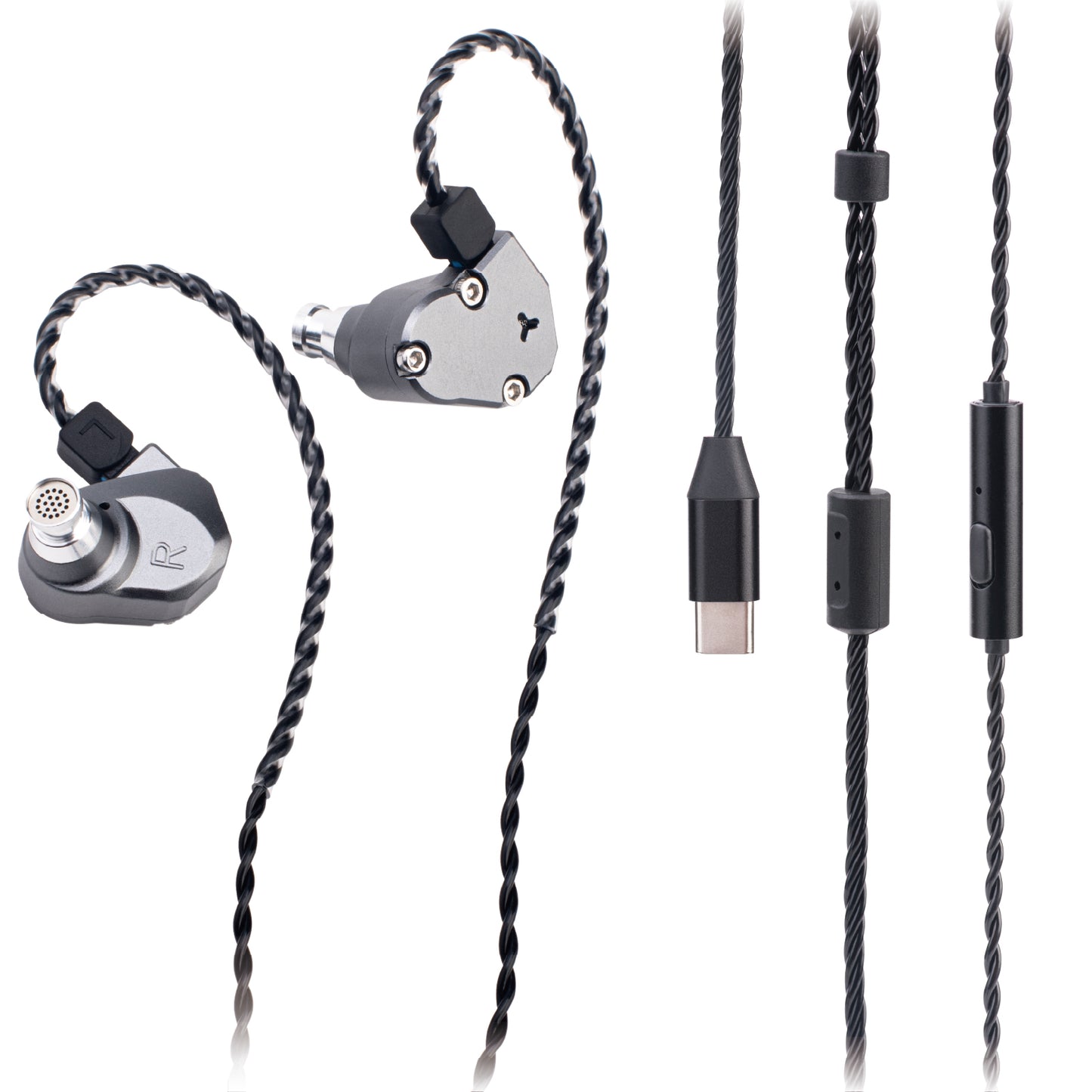 TINHIFI C2 Wired Earphones with Micorphone Mecha Style in Ear Monitors Dual Magnetic Circuit