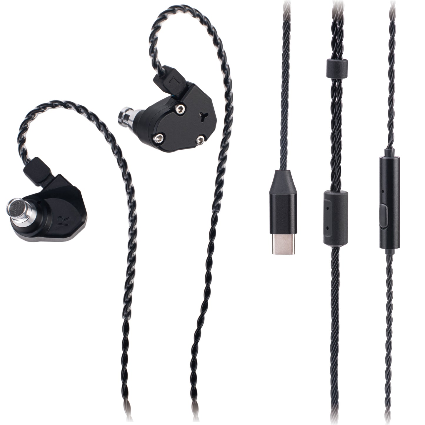 TINHIFI C2 Wired Earphones with Micorphone Mecha Style in Ear Monitors Dual Magnetic Circuit