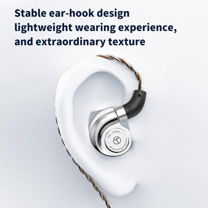 TRN Conch Wired Earphones with Mic 10mm Dual Driver HiFi in-Ear Monitors | Detachable Cable & 3 Interchangeable Nozzles