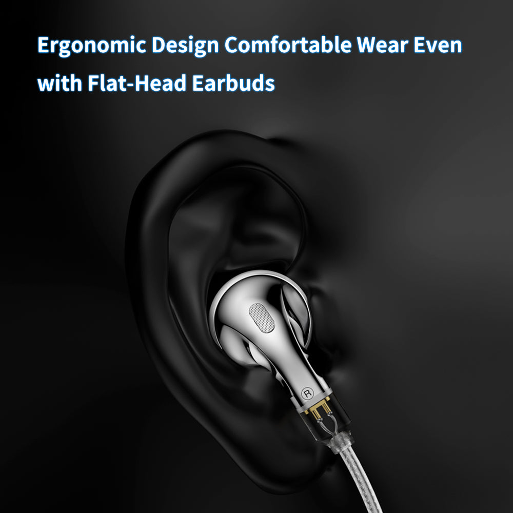 TRN Seahorse Pro 14.2mm Large Dynamic Driver Flat-Head Earbuds in-Ear Earphones with 0.78 2pin Replaceable Cable