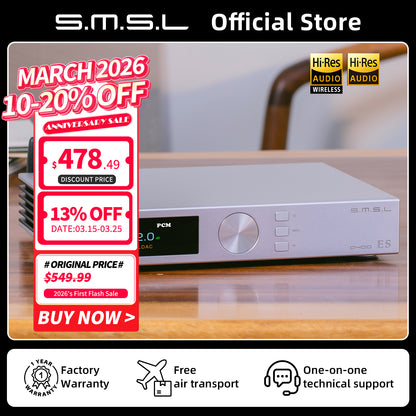SMSL D400ES Audio DAC MQA MQA-CD Hires ES9039MSPRO