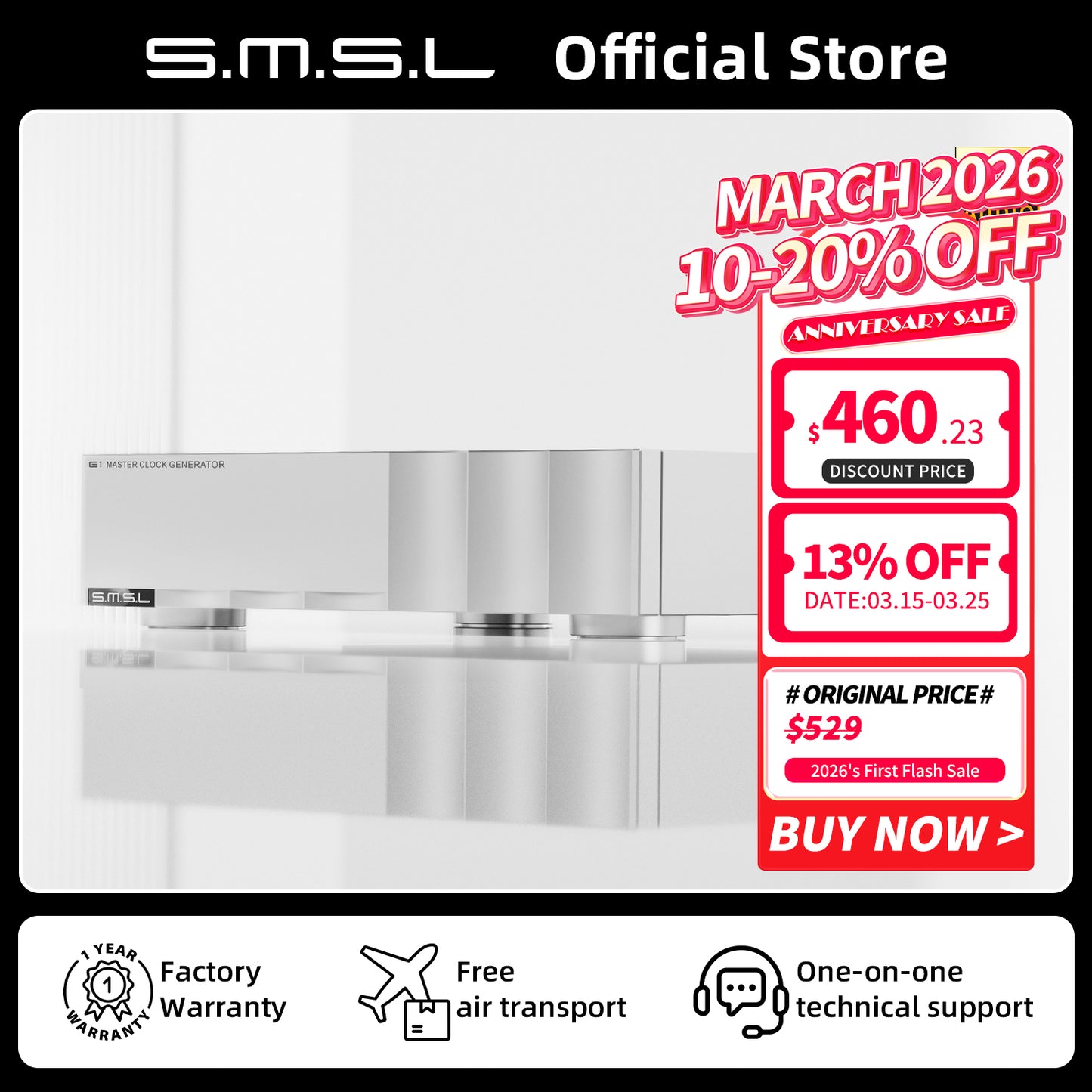 SMSL G1|Master CLOCK generator|Reference OCXO|10MHz Stability ±0.05ppm