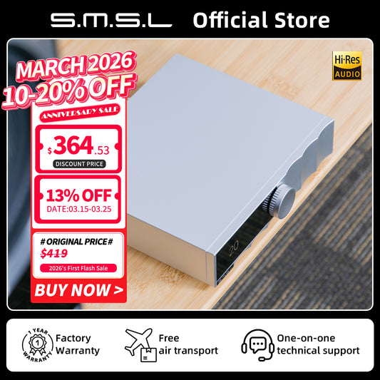 SMSL PA200 Gallium Nitride Power Amplifier XLR Mono Input Mode Stereo Pure Amplifier