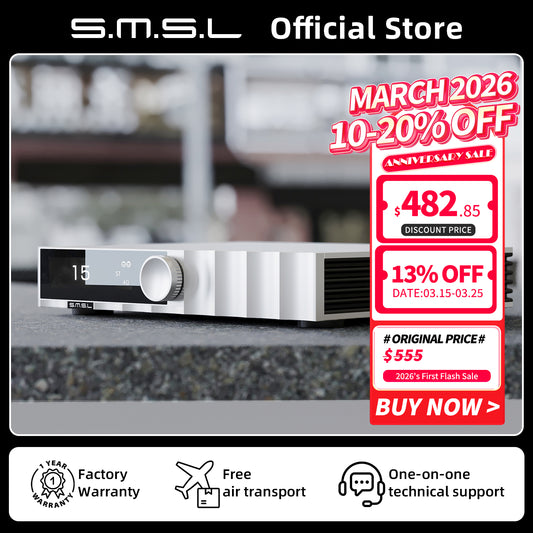 SMSL PA400|GaN 500W|Infineon GaN FET & TI PGA2311|Hi-Fi Stereo Amplifier