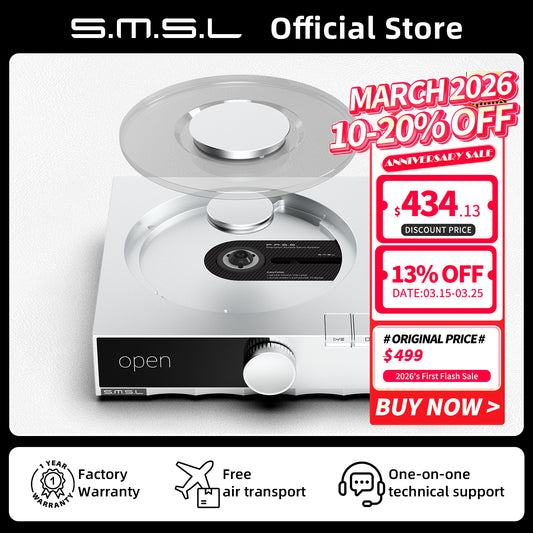 SMSL PL200T MQA-CD Transport Reference Level Digital Interface Functions P.A.S.S Servo System Lid-Open Playback Mod CNC