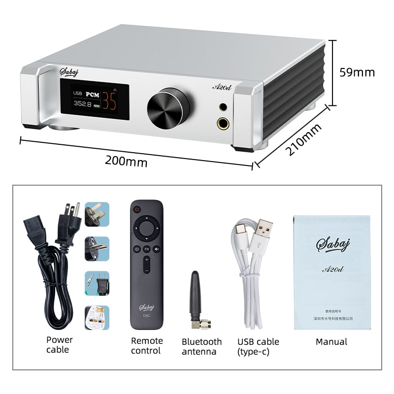 Sabaj A20d 2023 High Res USB Audio DAC & Headphone AMP AK4191+AK4499EX - Hifi-express