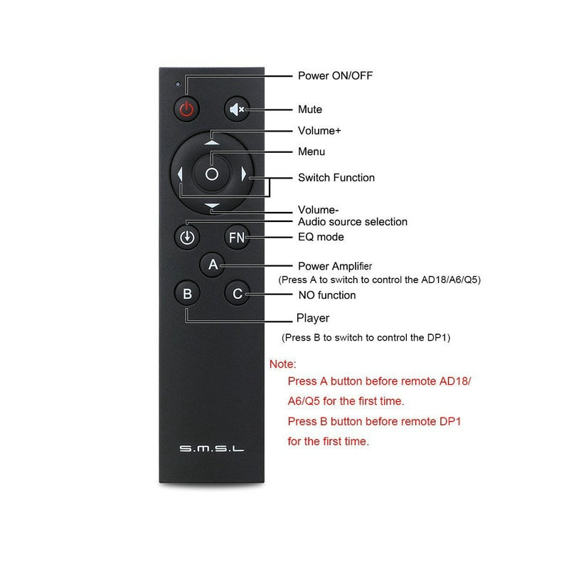SMSL Audio Amplifier Remote Control – Hifi-express