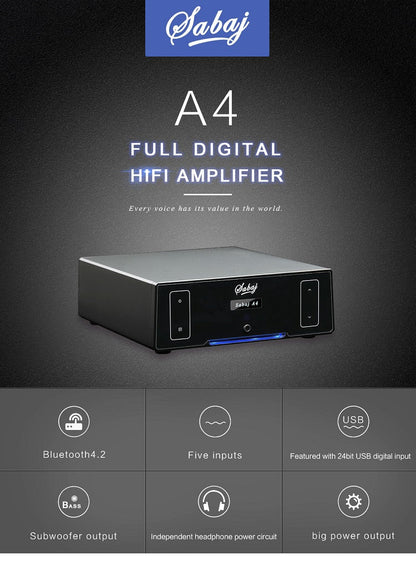 [Slightly defective Special offer]Sabaj A4 HIFI Audio Stereo Bluetooth Digital Amplifier 80Wx2 - Hifi-express